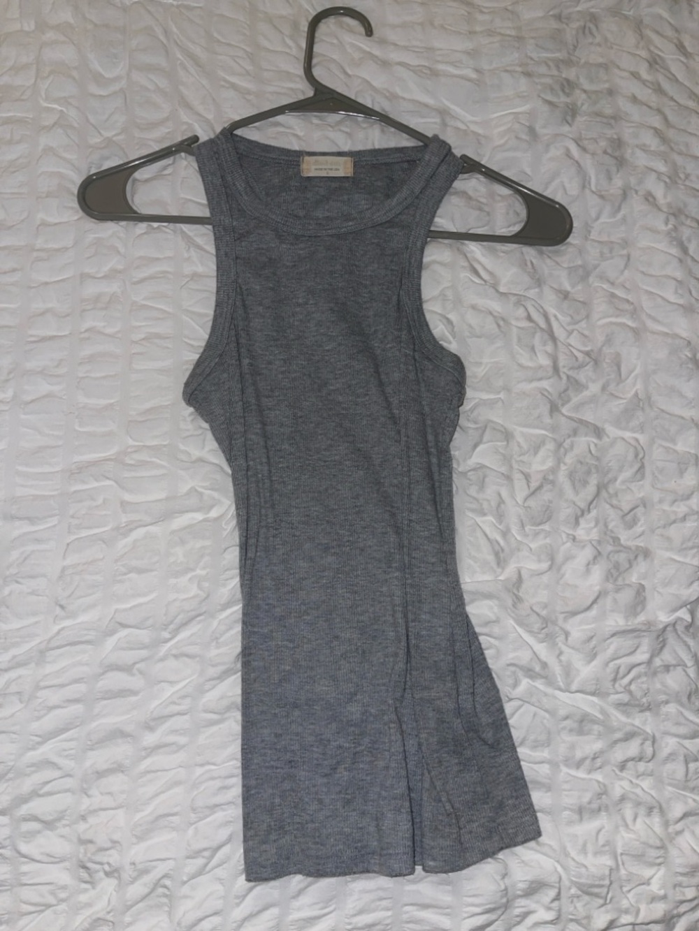 Altar'd State Gray Ribbed Tank Top